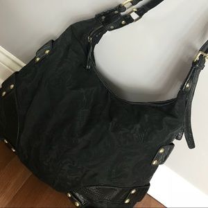 Black Floral Shoulder Bag